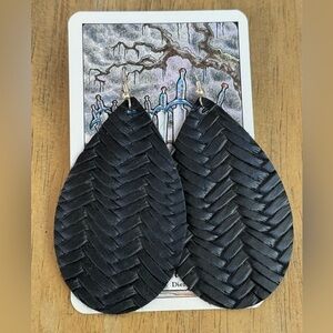Black Woven Earrings